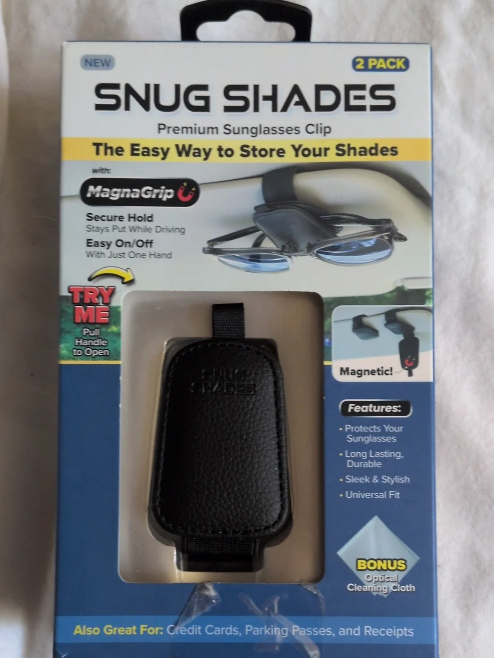 Premium Sunglasses Clip - Black (2 Pack)